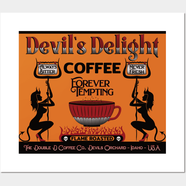 Devils' Delight Coffee Co. Wall Art by SunGraphicsLab